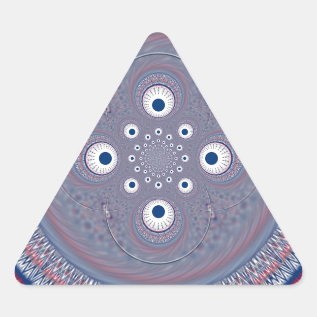 Adesivo Triangular Impressão de Design de arte radial (Frente)