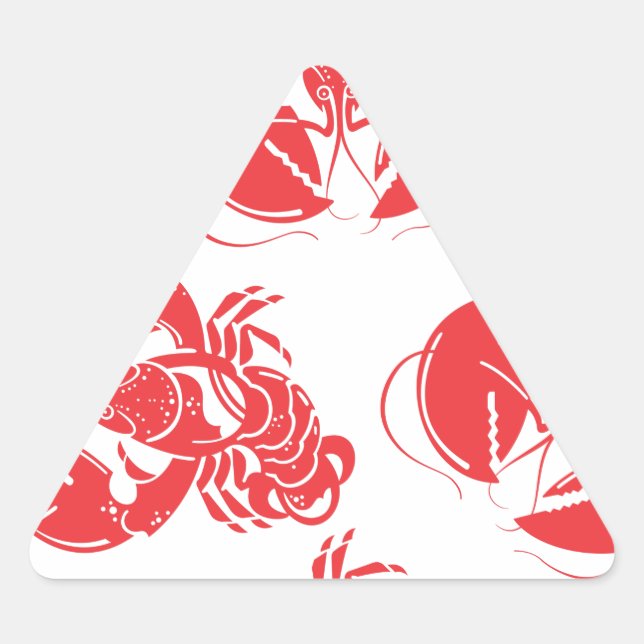 Adesivo Triangular impressão de lagosta (Frente)