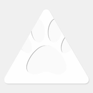 Adesivo Triangular Impressão de Pata de Cachorro Cortada em Papel
