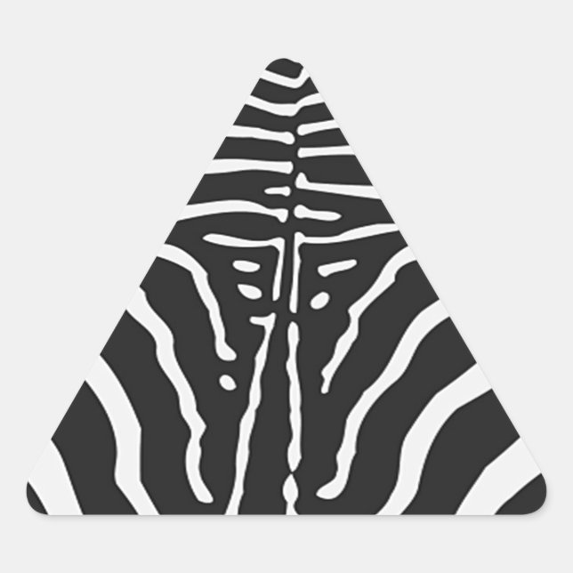 Adesivo Triangular Impressão de pele Zebra Autêntica - faixa branca p (Frente)