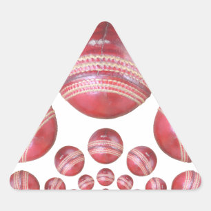 Adesivo Triangular Impressão do Cricket Ball do Sports Lover