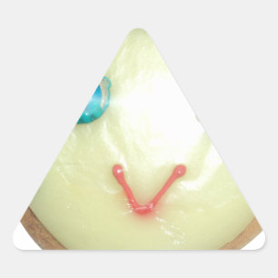 Adesivo Triangular Impressão/Gráfico de Cabelo Azul Emoji Art