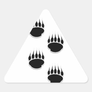 Adesivo Triangular Impressões de pata de urso preto