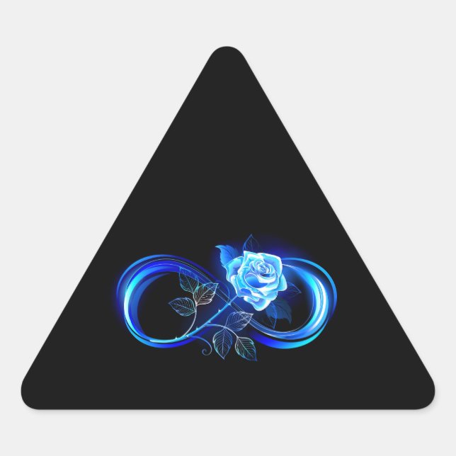 Adesivo Triangular Infinito brilhante com rosa azul (Frente)