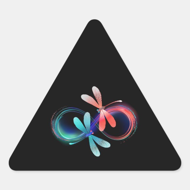 Adesivo Triangular Infinito com libélulas brilhantes (Frente)