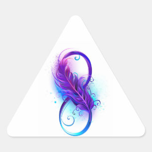 Adesivo Triangular Infinito com Pena Roxa