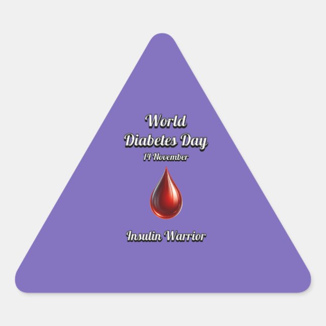 Adesivo Triangular Insulin Warrior Dia Mundial da Diabetes. (Frente)