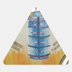 Adesivo Triangular Jambo Jumbo African Kids Elephants Art Impressão