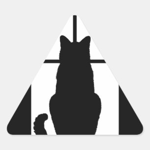 Adesivo Triangular Janela Cat Clique para Personalizar Decor de Cores