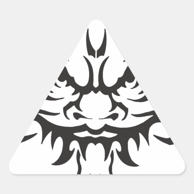 Adesivo Triangular Japonês Tattoo Oni Demon (Frente)