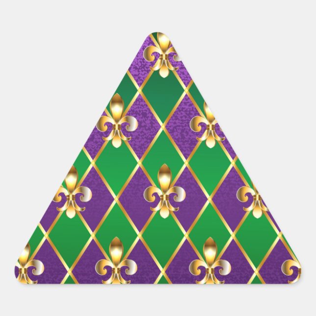 Adesivo Triangular Jewelry Background Mardi Gras (Frente)