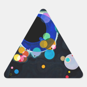 Adesivo Triangular Kandinsky abstrato de diversos círculos