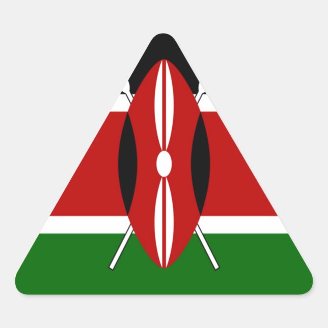 Adesivo Triangular Kenya Flag Art - Patriotic & Modern Design (Frente)