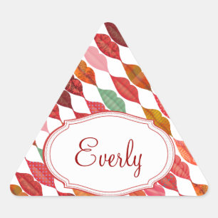 Adesivo Triangular Lábios Sra. Hipster Vintage Retro Bride