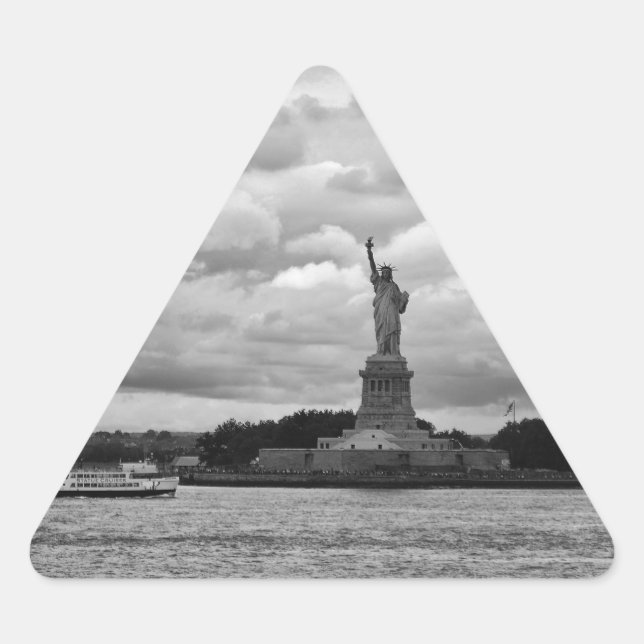 Adesivo Triangular Lady Liberty. Estátua da Liberdade, EUA (Frente)