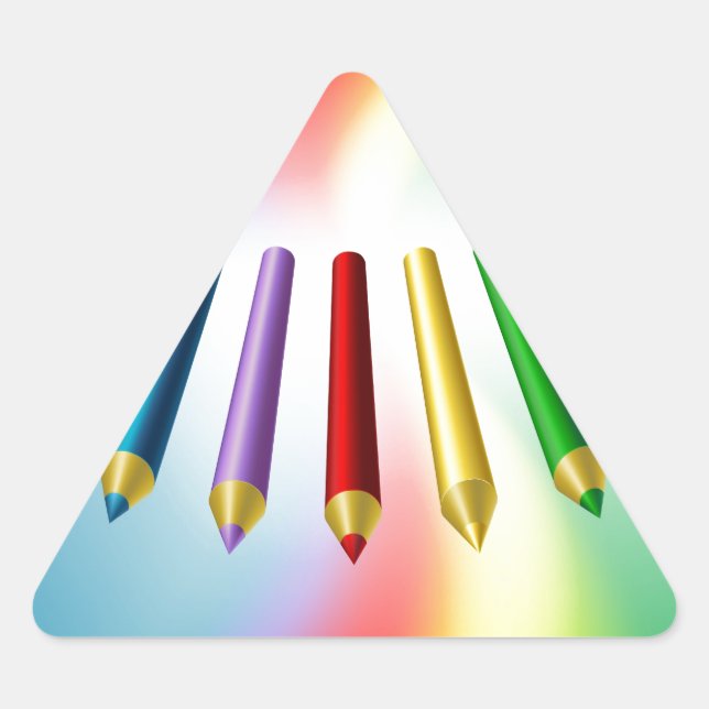 Adesivo Triangular Lápis de cores (Frente)