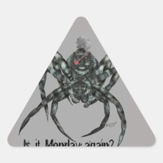 Adesivo Triangular Larry, a aranha é segunda-feira de novo Sticker