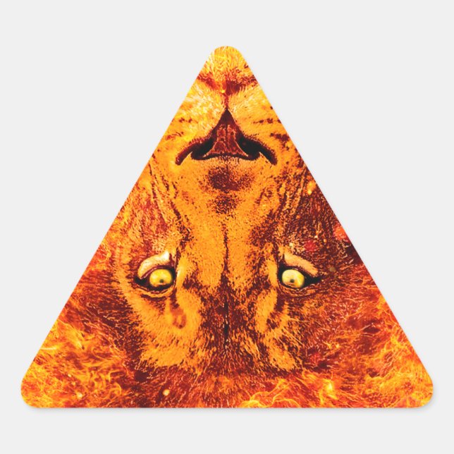 Adesivo Triangular Leão flamejante de Judah (Frente)