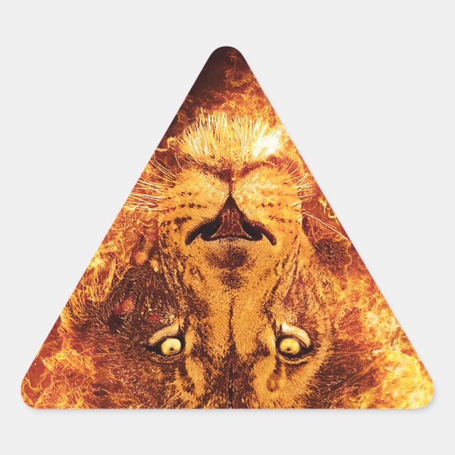 Adesivo Triangular Leão flamejante de Judah (Frente)