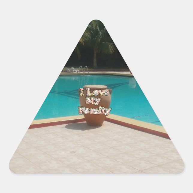 Adesivo Triangular Legal Hakuna Matata Piscina Lado Eu amo Minha Famí (Frente)