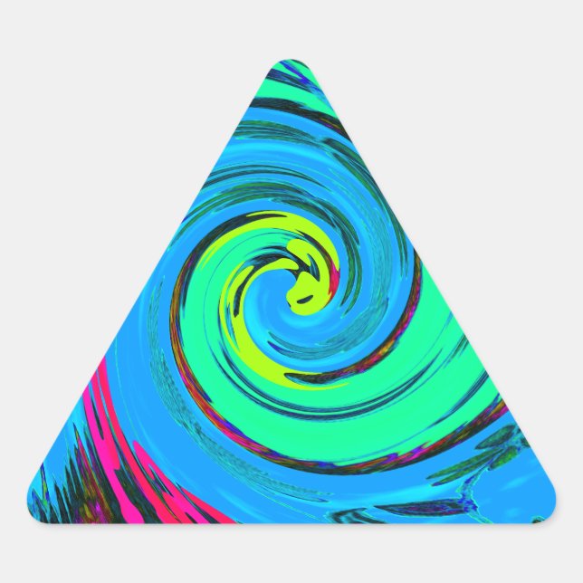 Adesivo Triangular Legal I Love Havaí: Design de padrão de arte Flora (Frente)