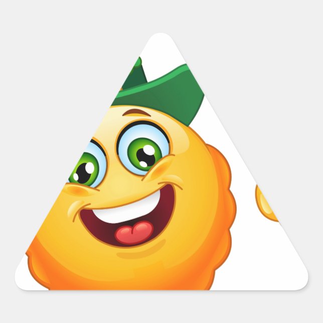 Adesivo Triangular leprechaun emoji (Frente)