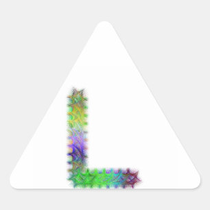 Adesivo Triangular Letra L monograma do Fractal