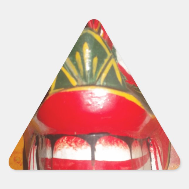 Adesivo Triangular Linda Arte Tradicional de Bombeiros do Sri Lanka (Frente)