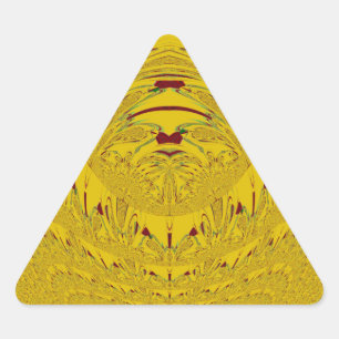 Adesivo Triangular Linda cabeça de Ouro do Leão Arte vetorial