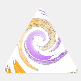 Adesivo Triangular Linda Design de Arte Moderna: Roxo e Dourado