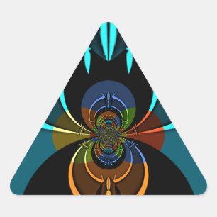 Adesivo Triangular Linda Impressão de Arte Abstrata Ciano