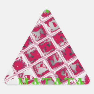 Adesivo Triangular Linda Na moda Vermelha Imagem Espelhada