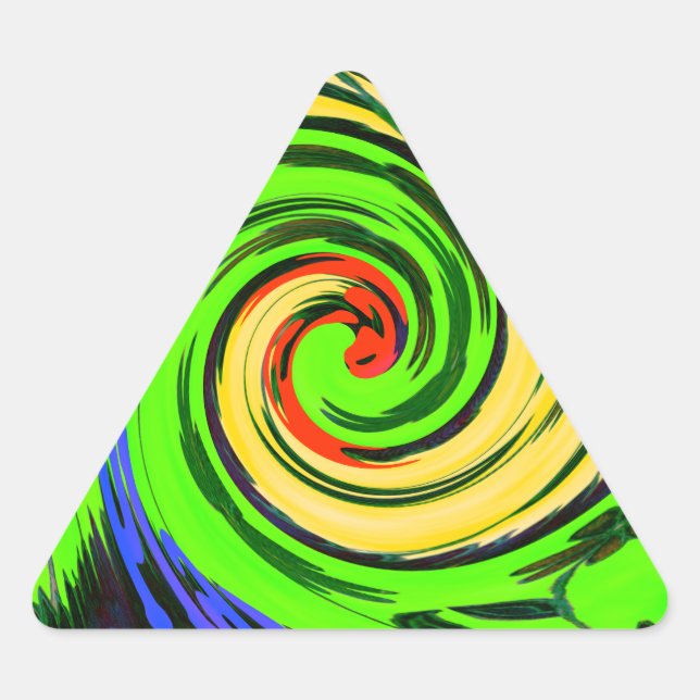 Adesivo Triangular Lindas e maravilhosas cores flóricas de onda de ve (Frente)