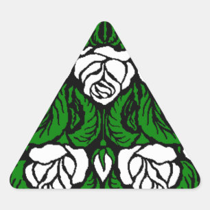 ADESIVO TRIANGULAR LINDO TRIÂNGULO DE ROSAS BRANCAS