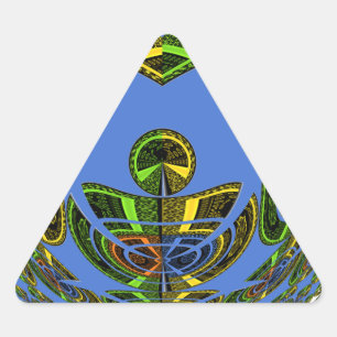 Adesivo Triangular Lindo Vetor Étnico Tradicional Africano Azul