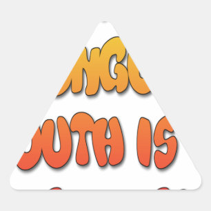 Adesivo Triangular Língua Ligada: Engraçada Língua Cita Texto Colorid