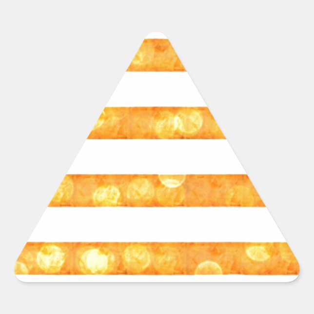 Adesivo Triangular Listras Bokeh Laranja E Branco (Frente)