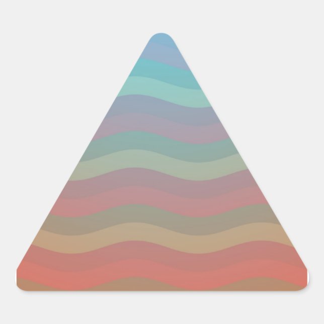 Adesivo Triangular Listras Onduladas Gradiente Laranja Azul (Frente)