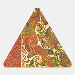 Adesivo Triangular Livro Antiquado Elegante, Padrão de espiral do Orn