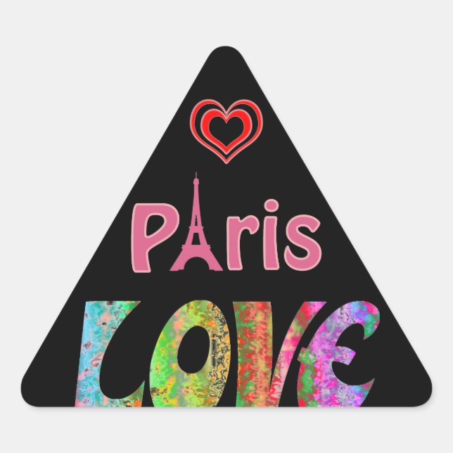 Adesivo Triangular Love Paris Sticker (Frente)