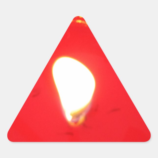 Adesivo Triangular Luz Vermelha, Chama, Vela, Amor de Natal (Frente)