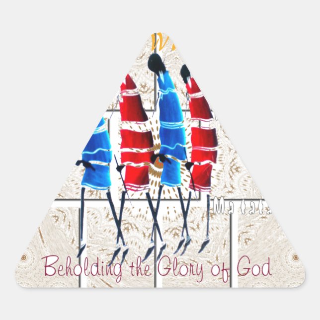 Adesivo Triangular Maasai Morans Christian Art Impressão (Frente)