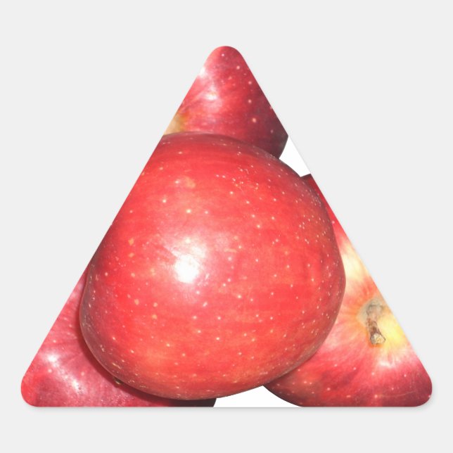 Adesivo Triangular Maçãs Vermelhas Doidas e Crises - Impressão de Fru (Frente)