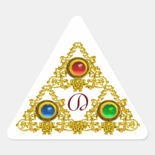 ADESIVO TRIANGULAR MAGIC ELFIC TALISMAN/DOURADO TRIÂNGULO MONOGRAMA