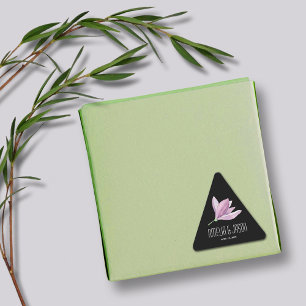 Adesivo Triangular Magnésia Roxa Floral