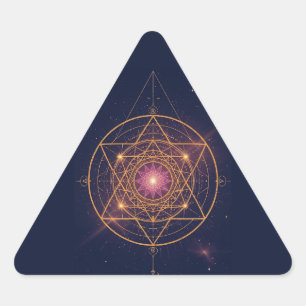 Adesivo Triangular Mandala Luminoso de Harmonia Dourada