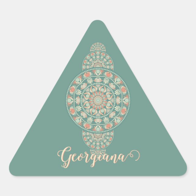 Adesivo Triangular Mandala Ortográfica Personalizada de Sage & Sand (Frente)