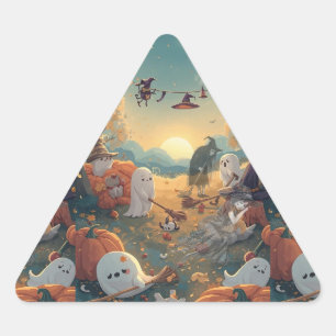 Adesivo Triangular Manhã Após o Halloween - Um Conto Fantasmagórico d