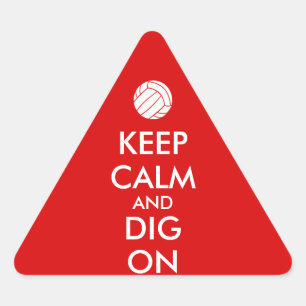 Adesivo Triangular Mantenha a calma e escave-a em amantes dos