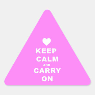 Adesivo Triangular MANTENHA CALMA UM CARREGAR A Rosa